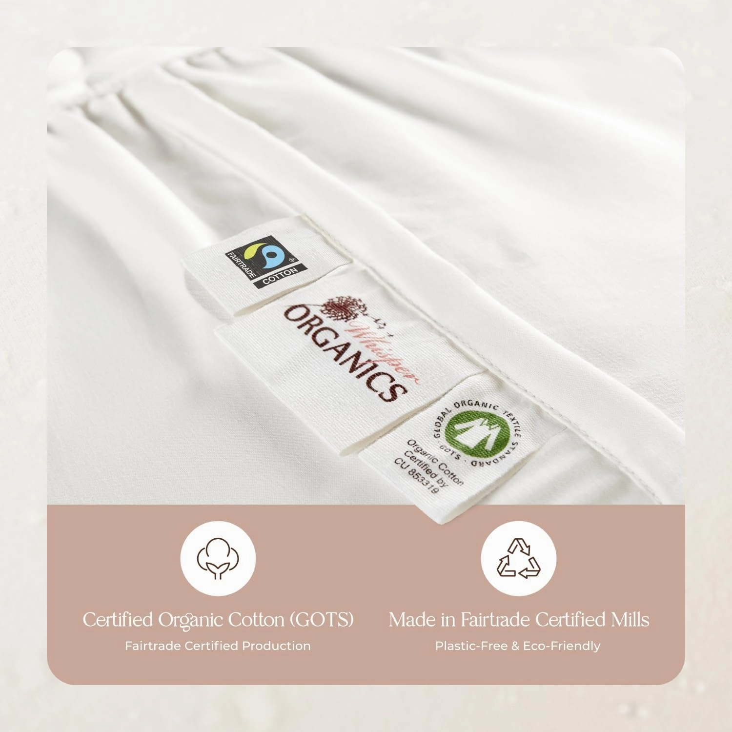 100% Cotton Organic Mattress Pad - Breathable & Cooling Mattress Protector Queen Size - Premium 300GSM Quilted and Noiseless Machine Washable Organic Mattress Protector (White, Queen)
