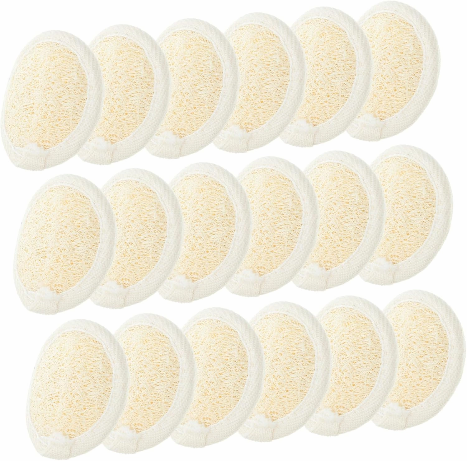 18pcs Exfoliating Loofah Pads Gentle Bath Sponges for Body Scrubbing for Skin Cleansing and Massaging for Home Use and Present Giving