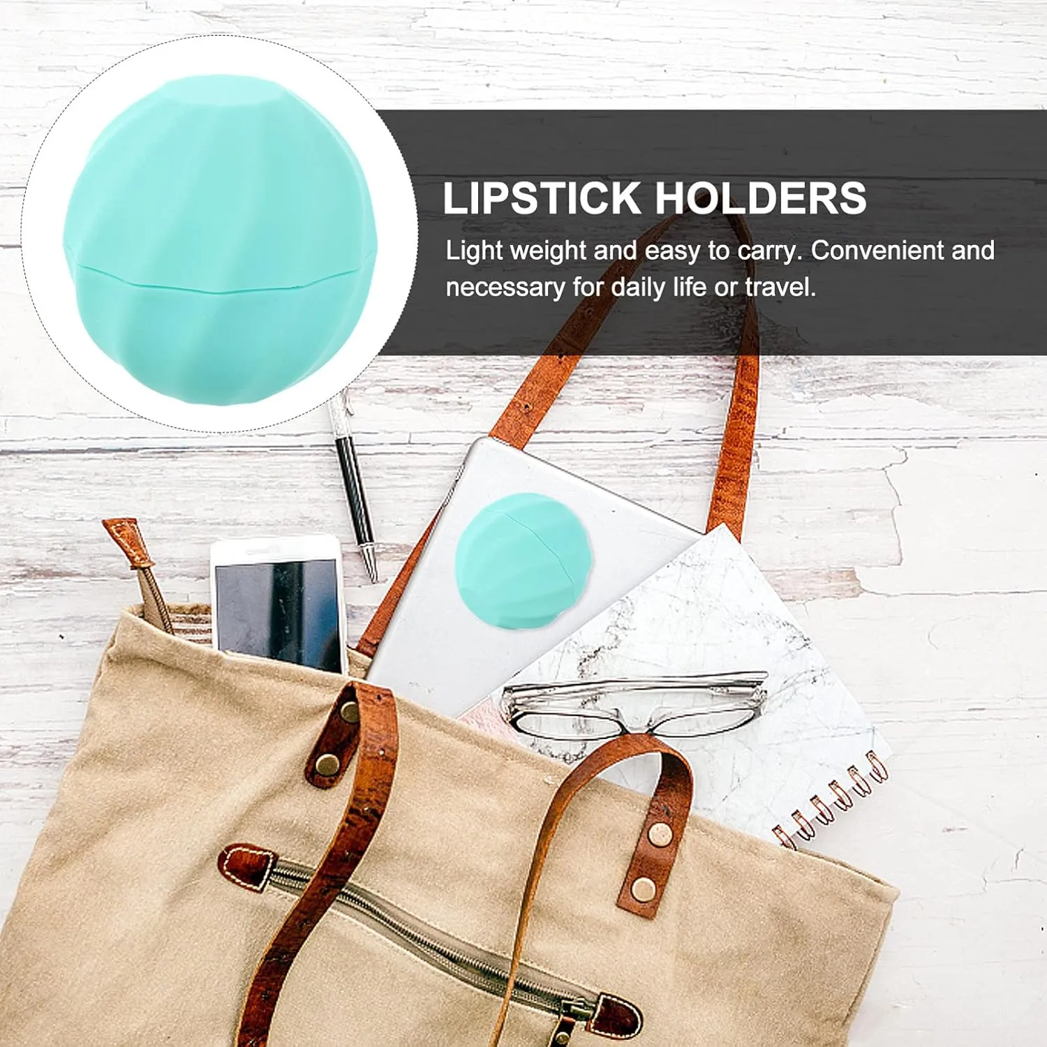 30 Pcs Spherical Lipstick Case Chopsticks Ball Cover Travel Plastic