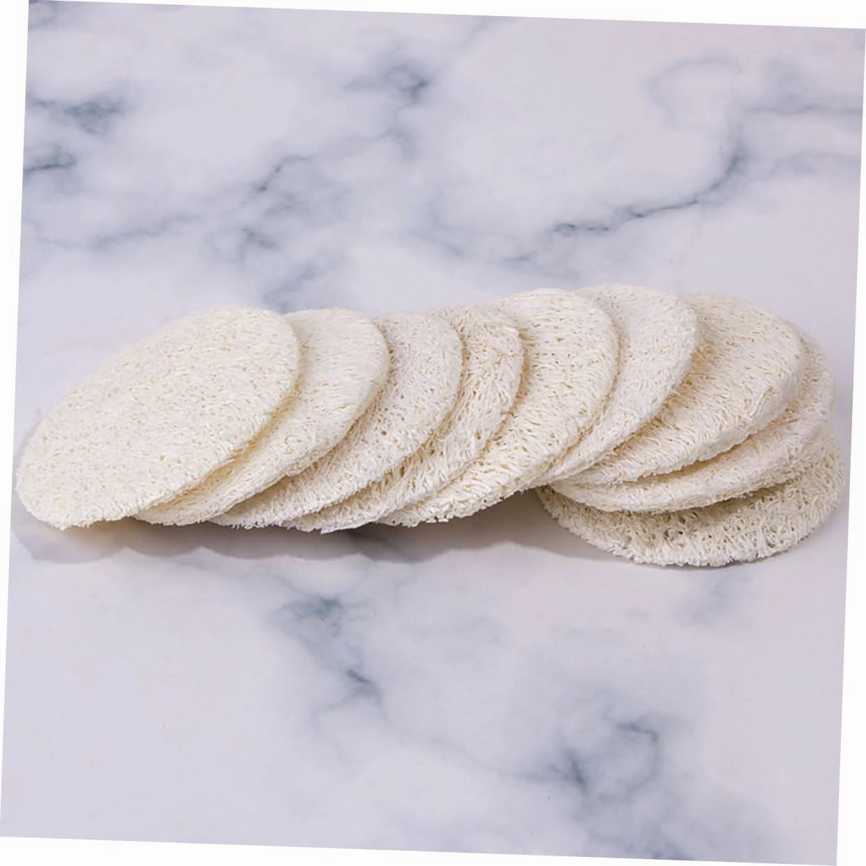 3sets Loofah Makeup Facial Cleaning Pad Cotton Rounds Natural Exfoliating Safe for Skin 10pcs*3