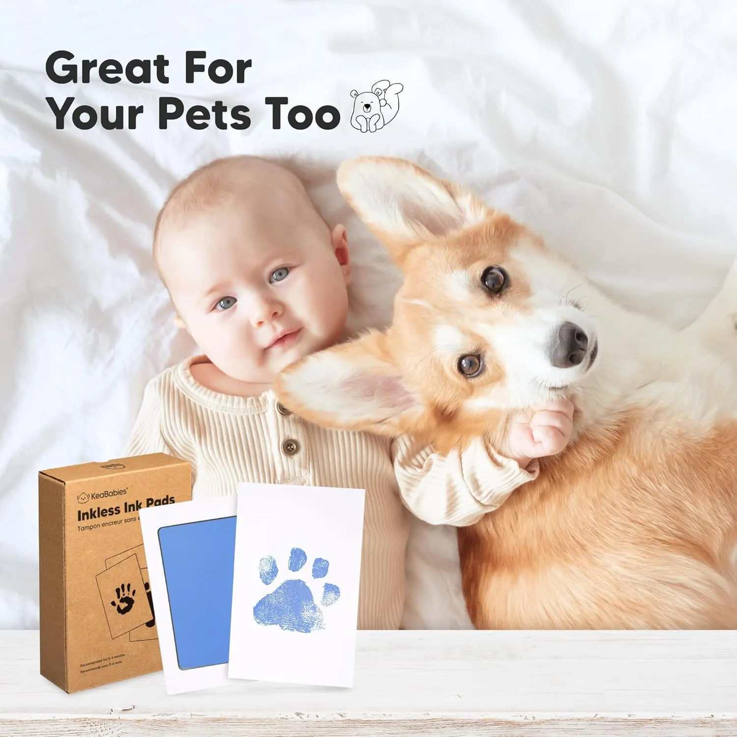 4-Pack Inkless Baby Hand and Footprint Kit - Mess Free Ink Pad for Newborn Keepsake, Dog Nose & Paw Print Kit, Clean Touch Ink Pad for Baby Hand & Footprints, Ideal Mother's Day Gifts (Popsicle)