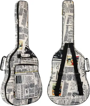 40/41 Inch Acoustic Guitar Gig Bag 6mm Padding soft Guitar Case (40/41 inch Newspaper guitar bag)