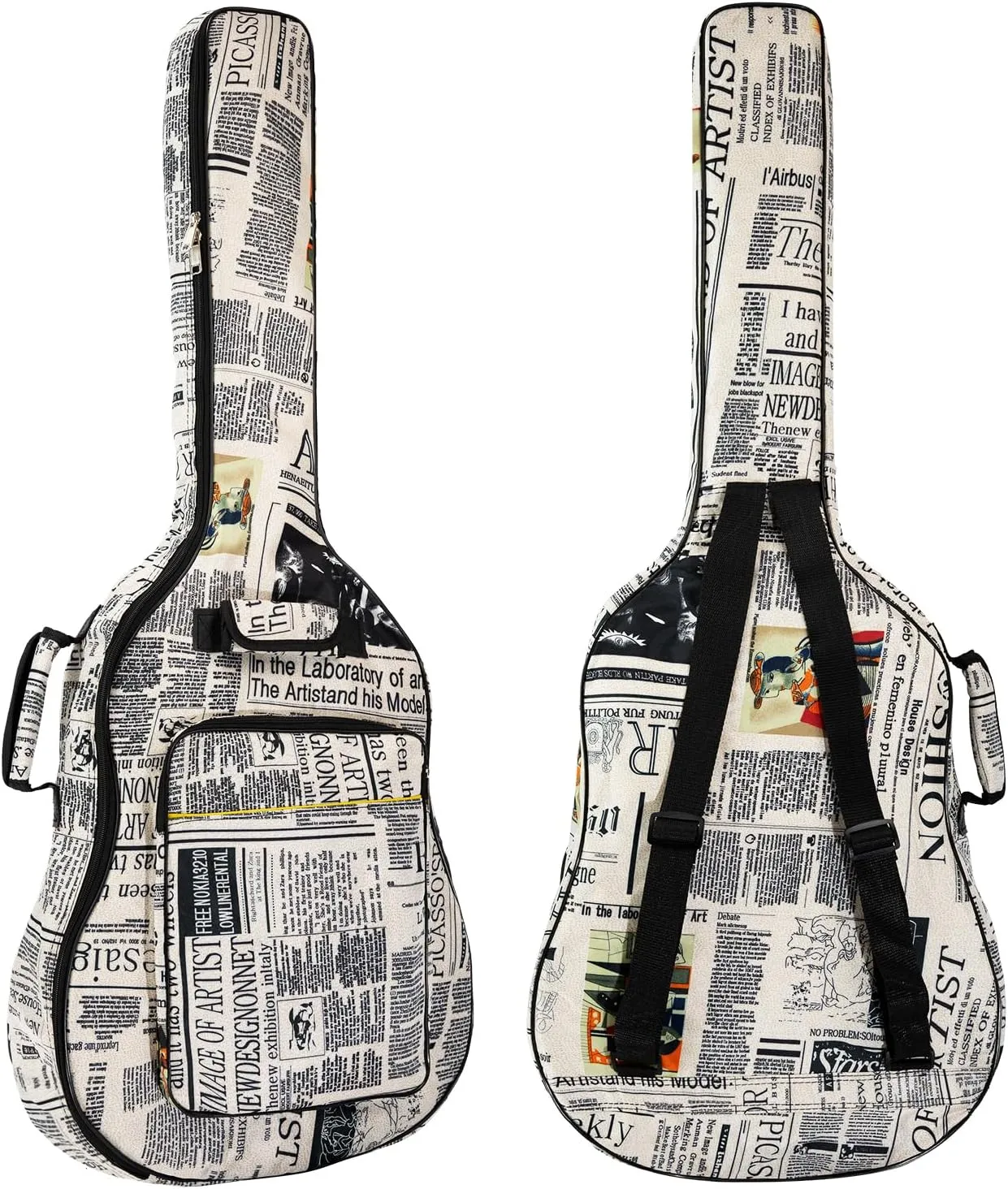40/41 Inch Acoustic Guitar Gig Bag 6mm Padding soft Guitar Case (40/41 inch Newspaper guitar bag)