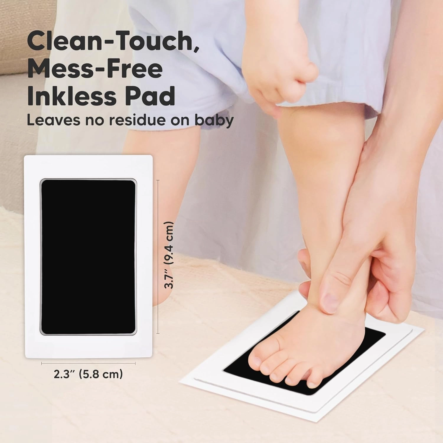 4-Pack Inkless Baby Hand and Footprint Kit - Mess Free Ink Pad for Newborn Keepsake, Dog Nose & Paw Print Kit, Clean Touch Ink Pad for Baby Hand & Footprints, Ideal Mother's Day Gifts (Jet Black)