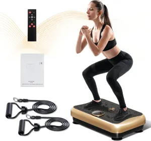 4D Vibration Plate Exercise Machine for Men & Women, Vibration Plate for Lymphatic Drainage & Machine for Exercise – Full Body Shaker for Weight Loss with Remote Control