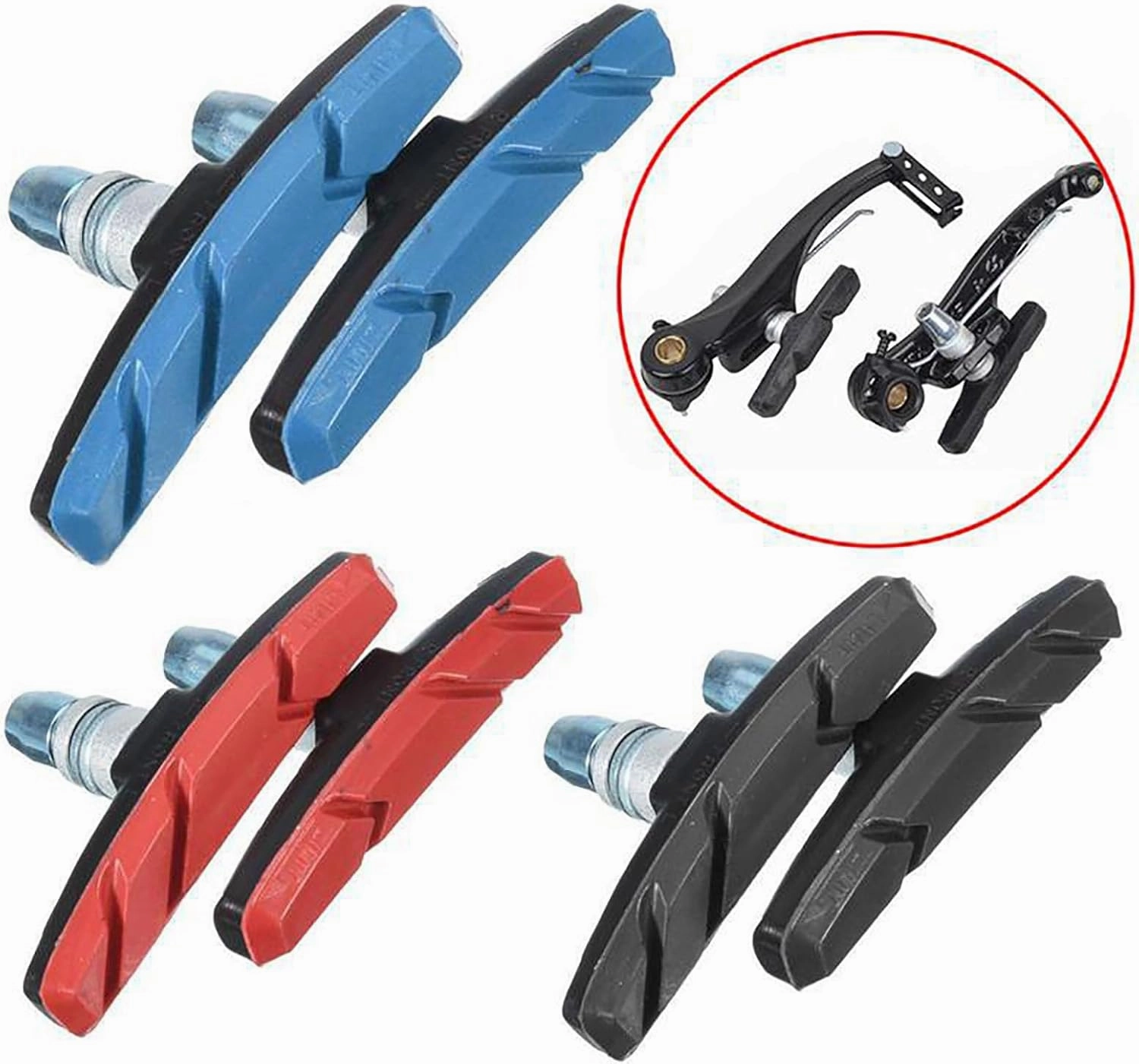 4Pcs Road Mountain Bicycles V-Brakes Block Shoe Bicycles Brake Pad Noiseless Skidproof Bikes Brake Pad