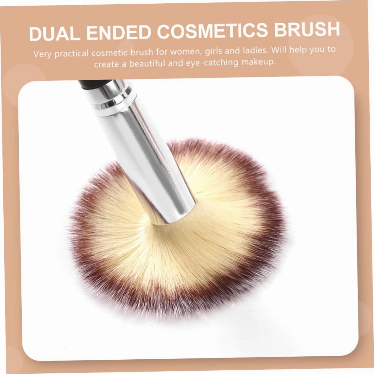 4sets Double-ended Makeup Foundation Brush Loose Powder Blending Brush Shimmer Setting Powder for Women Cosmetics for Professional/travel/home Use 2pcs*4