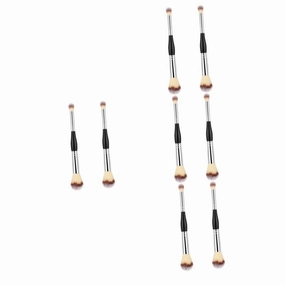 4sets Double-ended Makeup Foundation Brush Loose Powder Blending Brush Shimmer Setting Powder for Women Cosmetics for Professional/travel/home Use 2pcs*4