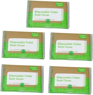 50Pcs Disposable Toilet Seat Covers Travel Toilet Pads Portable Bathroom Accessories for Home Hotel Outdoor Use Per Bag for Park and Travel