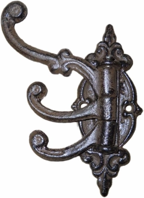 6 Cast Iron Antique Style Swivel Coat Hooks Hat Hook Rack Hall Tree Restoration IRP-1026 Handmade Decor Artisan Art Decor For Home Vintage
