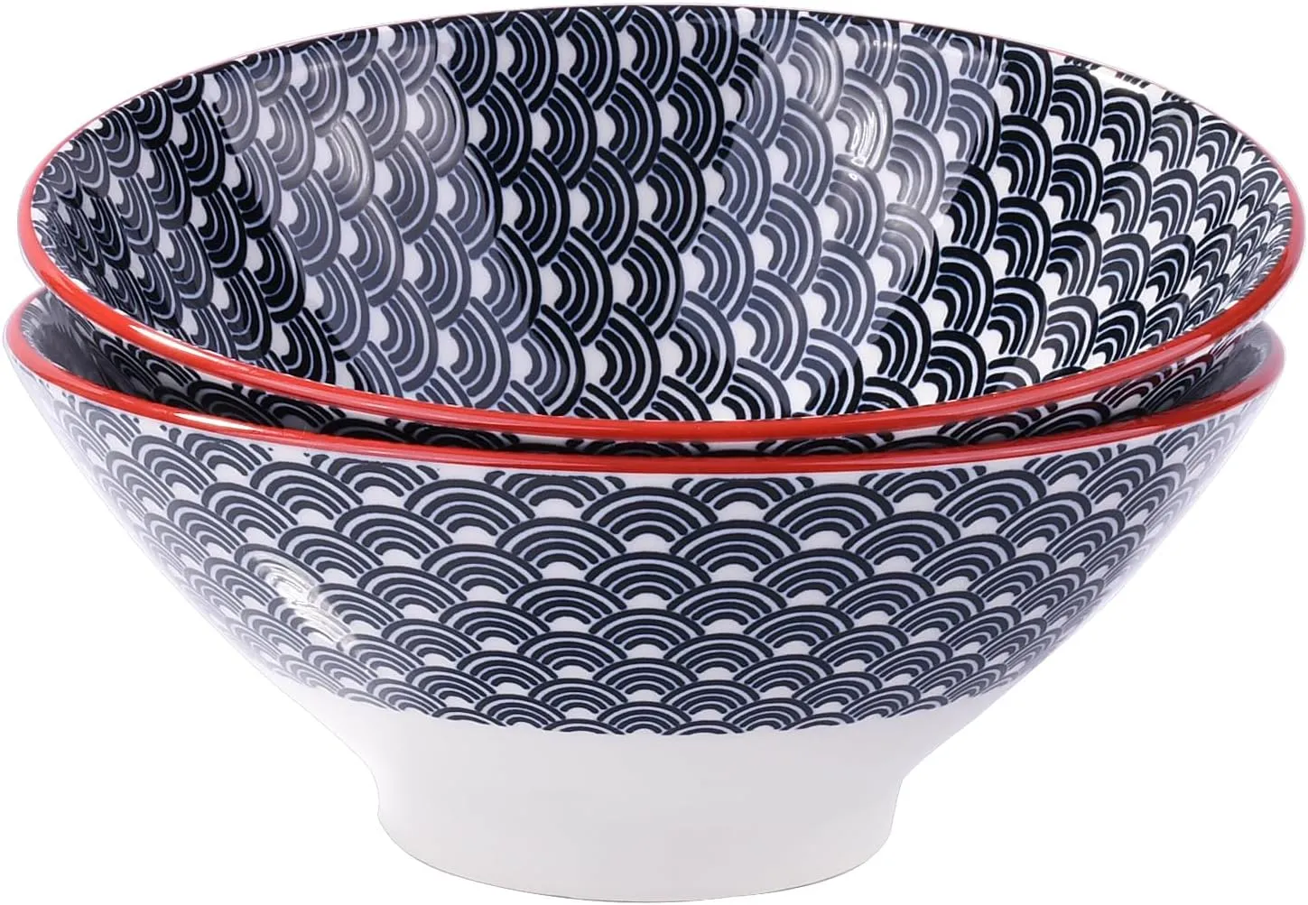 8-Inch Underglaze Crafted Japanese Ceramic Ramen Bowl, Udon Soup Bowl, Rice Bowl, Microwave and Dishwasher Safe (LBL)