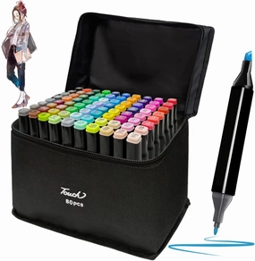 80 Colors Alcohol Markers Set, Dual Tips Blender Art Marker for Drawing Permanent Sketch Marker for adult coloring, Illustrations Alcohol Based Markers, Artist Pens