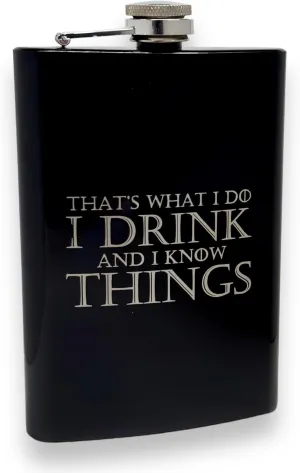 8oz BLACK That's What I Do Flask