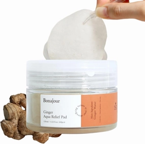 [BONAJOUR] Ginger Aqua Relief Toner Pad for Sensitive Skin, Gentle Exfoliation and Soothing