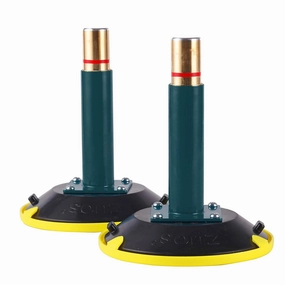 A pair of 6" Vertical Vacuum Suction Cup with Metal Handle,Heavy Duty Vertical Hand-held Cups for Flat to Curved Surfaces, Brass Pump with Protective Cover (2 PACK)