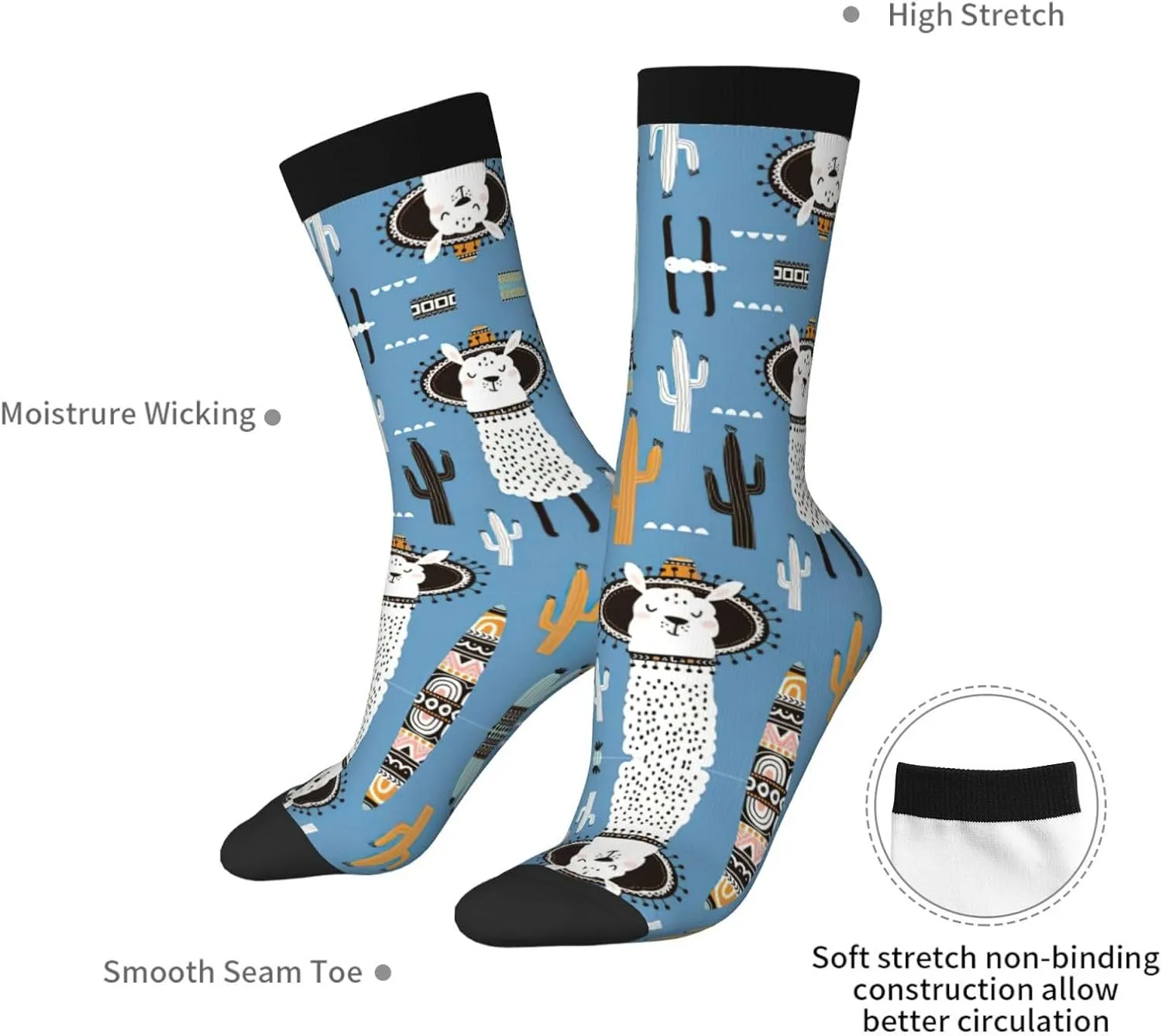Adult Socks, Magic Witch Witchcraft Bohemian Drawing Print Winter Warm Wool for Women, Soft Cozy, Knit Socks for Men