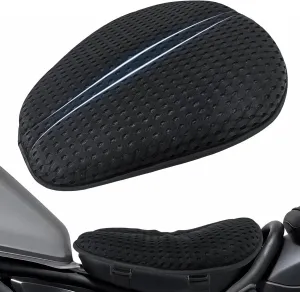 AEROiVi Airflow Pro Motorcycle Seat Pad – Ultra-Breathable 3D Mesh & Quick-Dry Fabric | 2.3" Thick Ergonomic Support | Anti-Slip Silicone Dots | Machine Washable for Easy Cleaning
