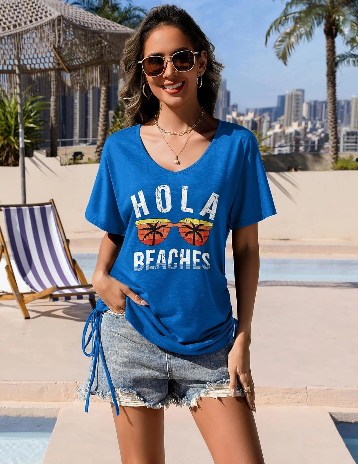 AI'MAGE Swimsuit Coverup for Women Short Sleeve Bathing Suit Cover Up T-Shirt Casual Beach Dress Drawstring Swim Cover Up