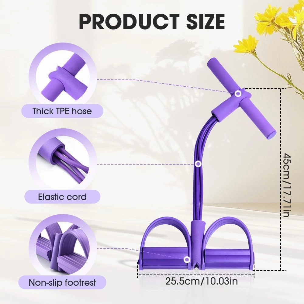 Aimierbuy Stirrup Puller for Exercise, 21 Fitness Resistance Bands-4 Tube Pedal Ankle Puller, Multifunction Tension Rope for Full Body Stretching and Slimming Training