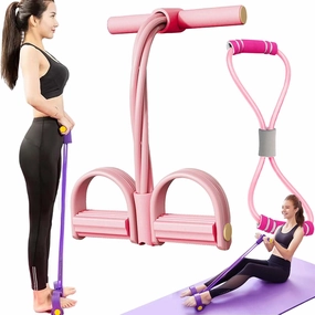 Aimierbuy Stirrup Puller for Exercise, 21 Fitness Resistance Bands-4 Tube Pedal Ankle Puller, Multifunction Tension Rope for Full Body Stretching and Slimming Training