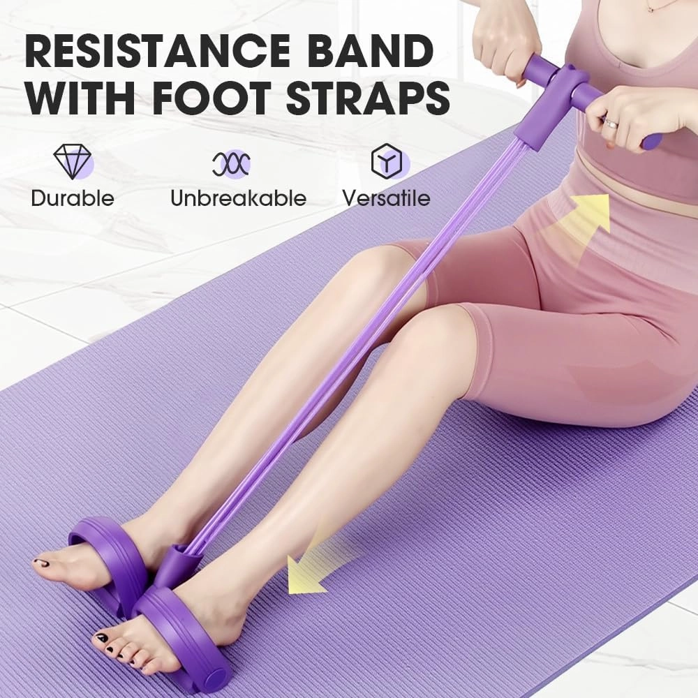 Aimierbuy Stirrup Puller for Exercise, 21 Fitness Resistance Bands-4 Tube Pedal Ankle Puller, Multifunction Tension Rope for Full Body Stretching and Slimming Training
