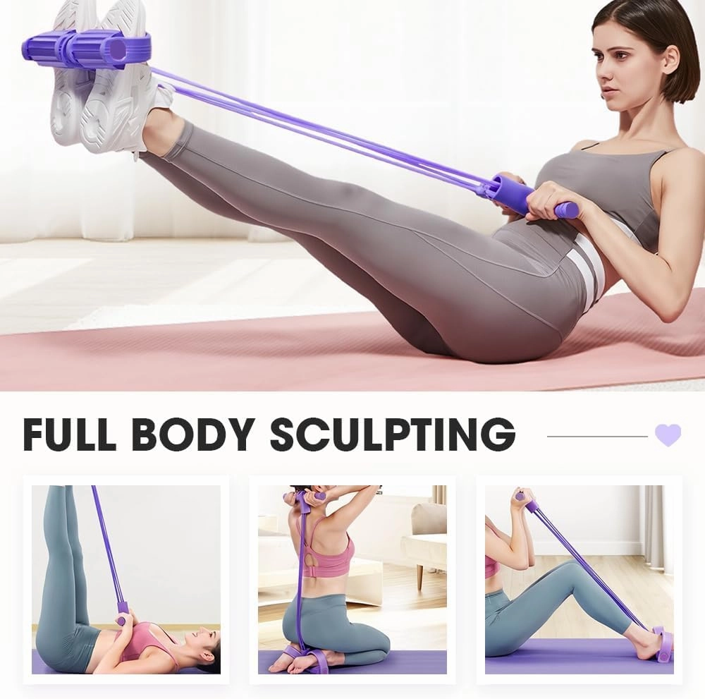 Aimierbuy Stirrup Puller for Exercise, 21 Fitness Resistance Bands-4 Tube Pedal Ankle Puller, Multifunction Tension Rope for Full Body Stretching and Slimming Training