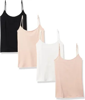 Amazon Essentials Women's Slim-Fit Camisole, Pack of 4
