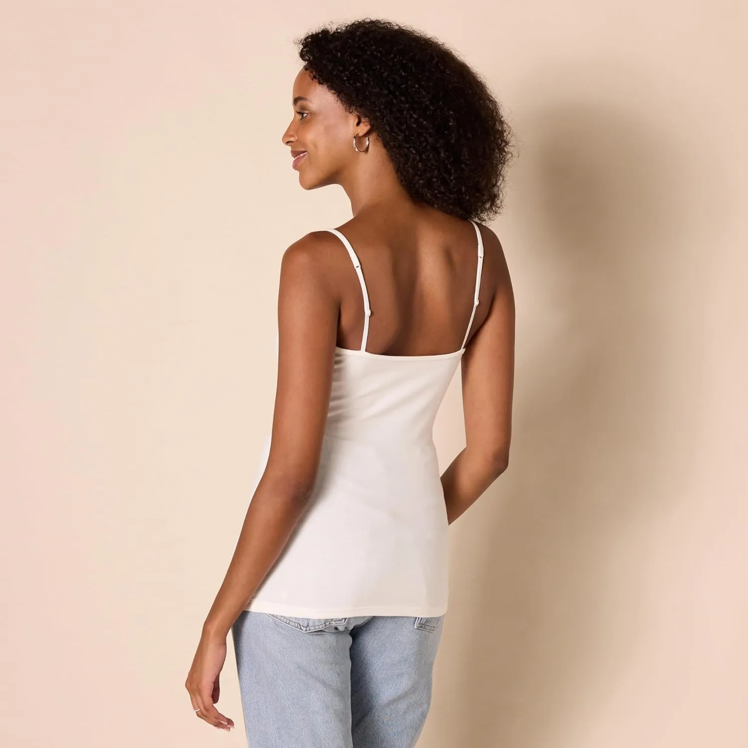 Amazon Essentials Women's Slim-Fit Knit V-Neck Layering Cami (Available in Plus Size), Pack of 4