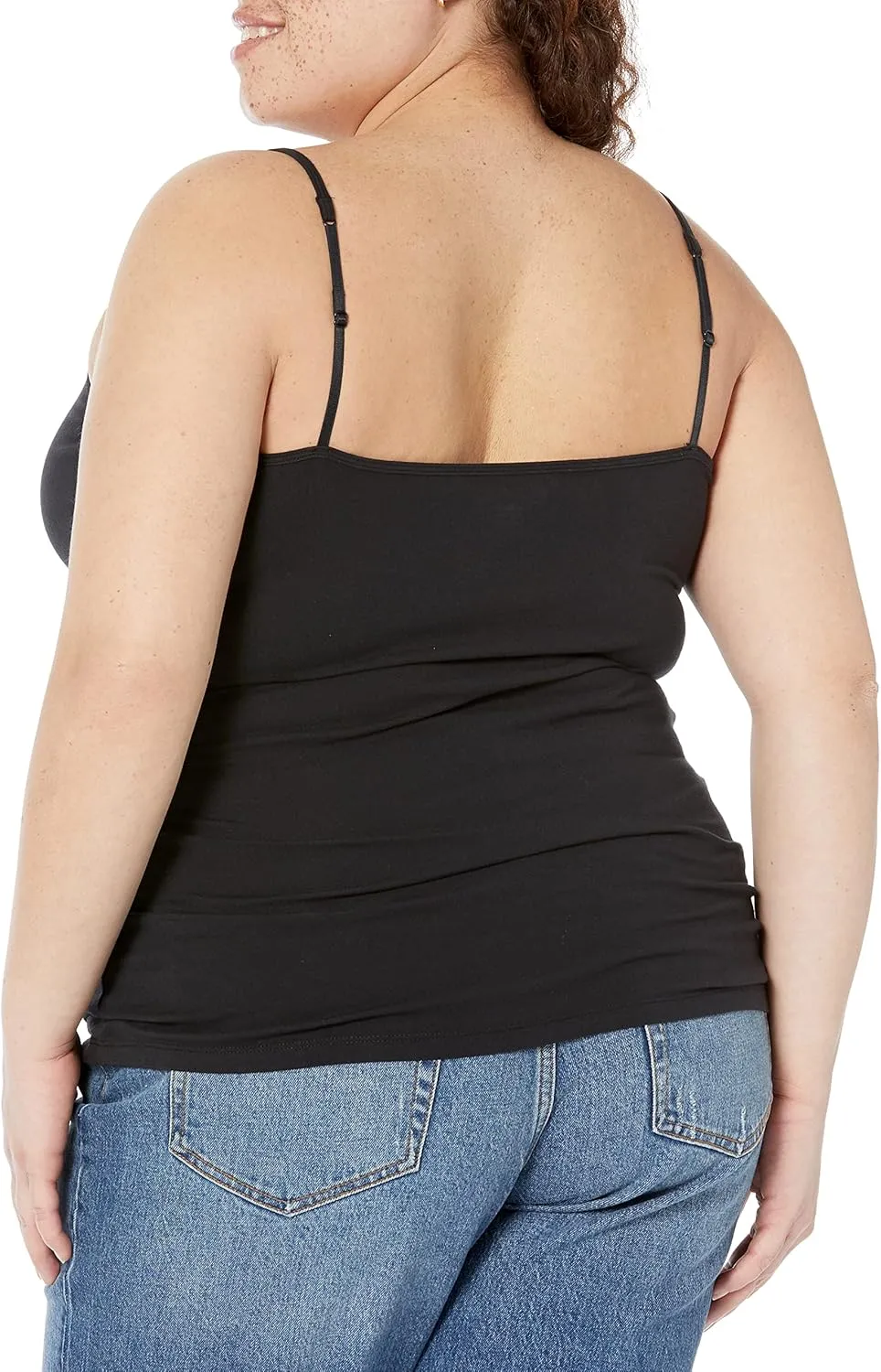 Amazon Essentials Women's Slim-Fit Knit V-Neck Layering Cami (Available in Plus Size), Pack of 4