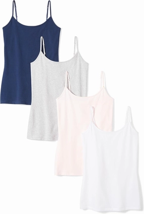 Amazon Essentials Women's Slim-Fit Camisole, Pack of 4