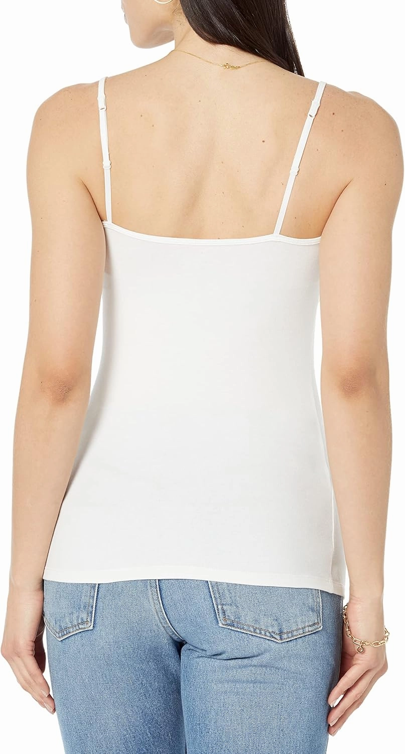 Amazon Essentials Women's Slim-Fit Knit V-Neck Layering Cami (Available in Plus Size), Pack of 4