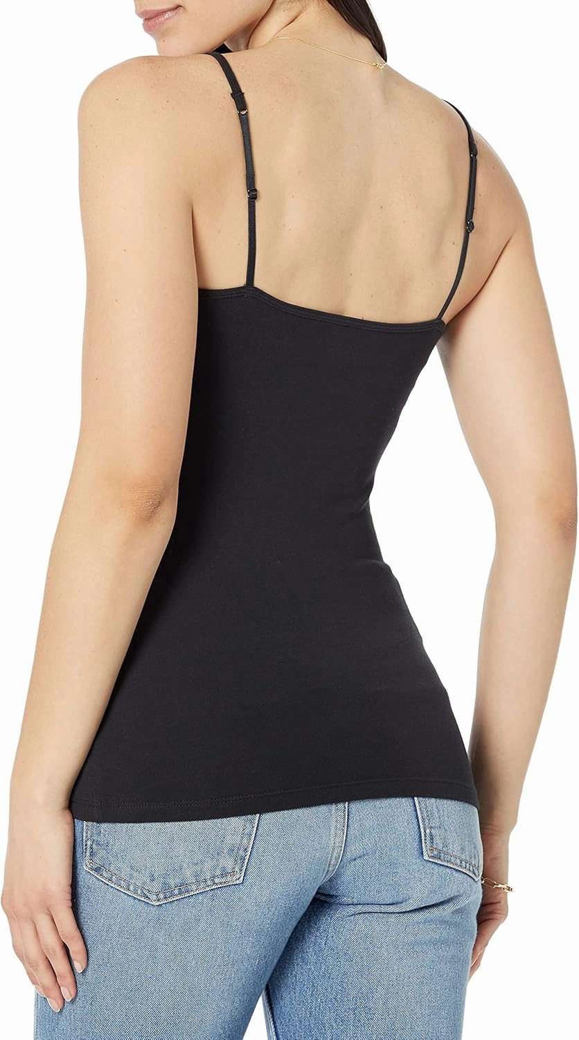 Amazon Essentials Women's Slim-Fit Knit V-Neck Layering Cami (Available in Plus Size), Pack of 4