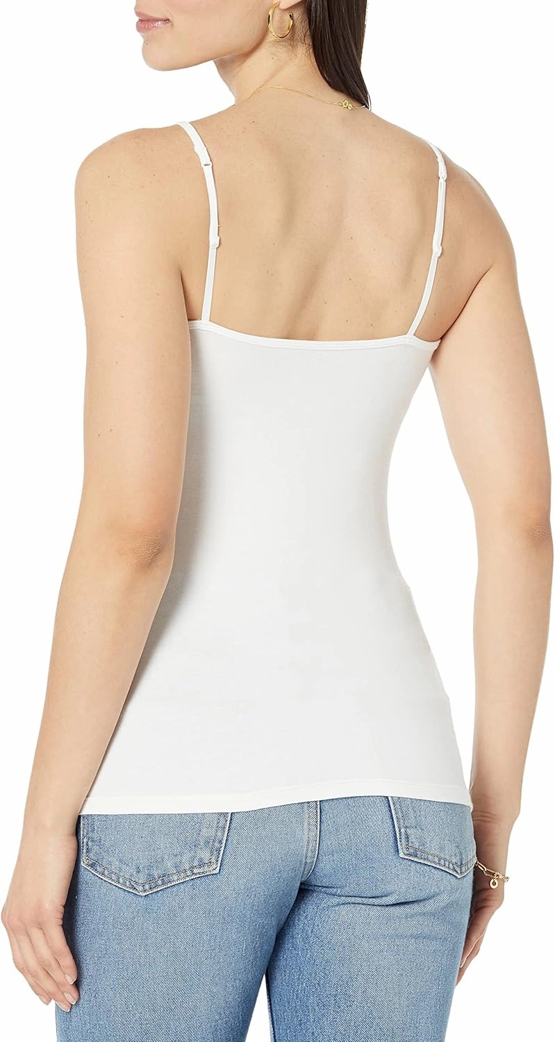 Amazon Essentials Women's Slim-Fit Knit V-Neck Layering Cami (Available in Plus Size), Pack of 4