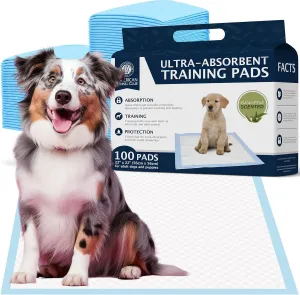 AMERICAN KENNEL CLUB AKC62975 6-Layer Leak-proof Puppy Training Pads - 22x22 Inches, Green, Synthetic, Disposable-Pet-Training-Pads, Pack of 100
