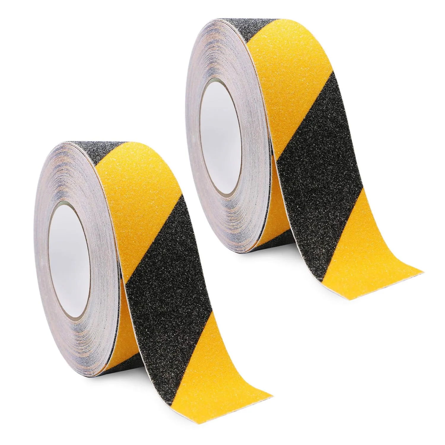 Anti Slip Safety Floor Tape, Heavy Duty Waterproof Grip Tape for Outdoor Stairs Steps Skateboards, Non Slip Tape Caution Black and Yellow 2 Inch x 39 Ft 2 Pack