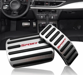 Anti-Slip Foot Pedal Pads kit Compatible with A4 A5 A6 A7 A8 Q5,Auto No Drilling Aluminum Brake and Gas Accelerator Pedal Covers