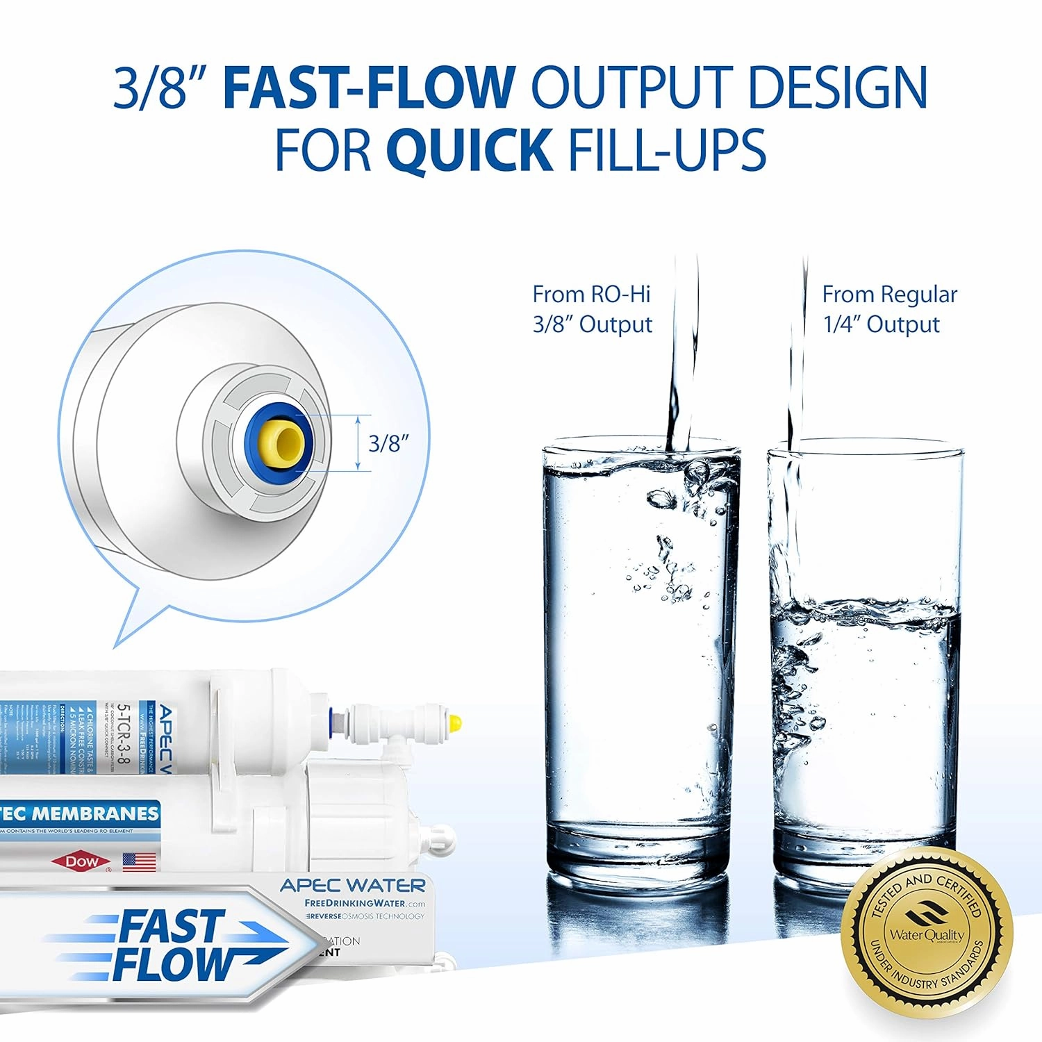 APEC Water Systems Ultimate RO-Hi Top Tier Supreme Certified High Output Fast Flow Ultra Safe Reverse Osmosis Drinking Water Filter System