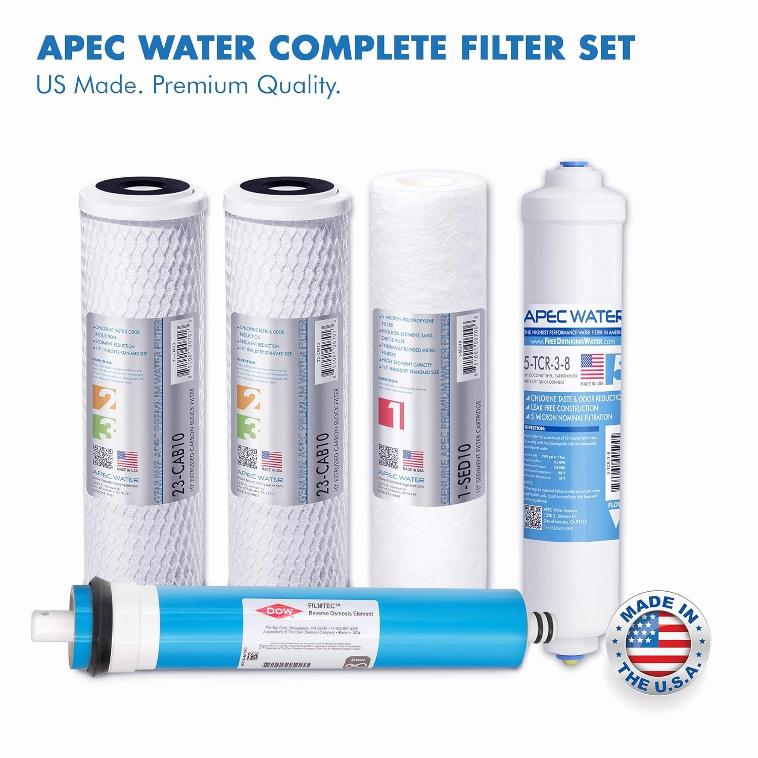 APEC Water Systems Ultimate RO-Hi Top Tier Supreme Certified High Output Fast Flow Ultra Safe Reverse Osmosis Drinking Water Filter System