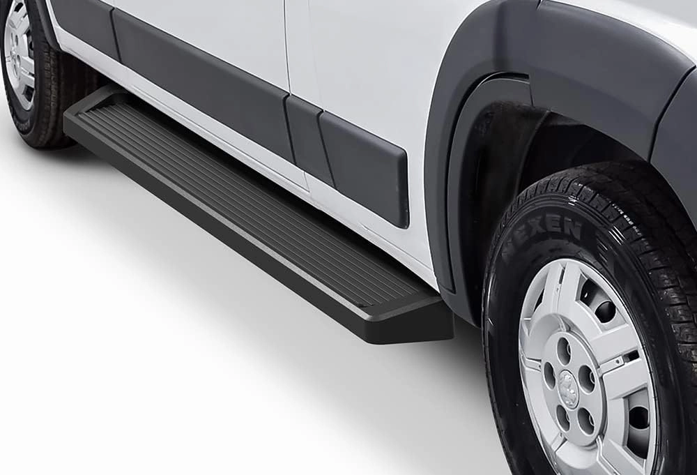 APS Running Boards 6in Black Compatible with Ram ProMaster 2014-2025 Full Size Van 136 inches 159 inches Wheelbase 3-Door (Nerf Bars Side Steps Side Bars)