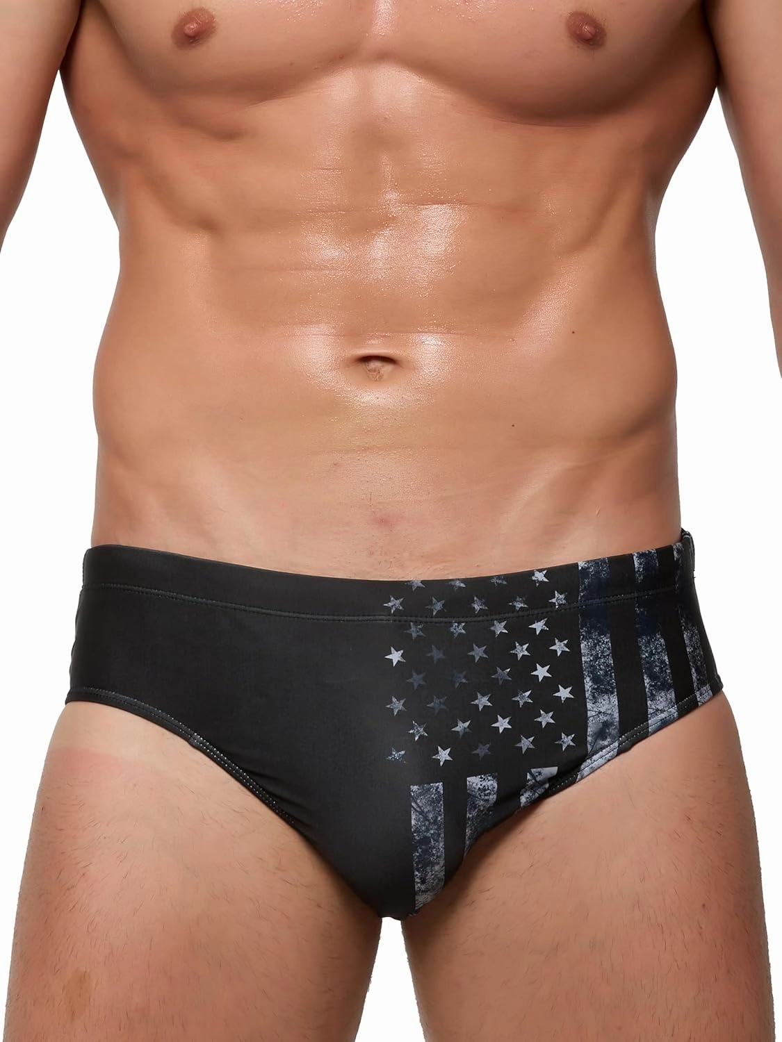 Arcweg Men's Swimming Trunks Briefs Low Waist with Removable Pad Swimwear Elastic Beach Shorts Boxers Underwear