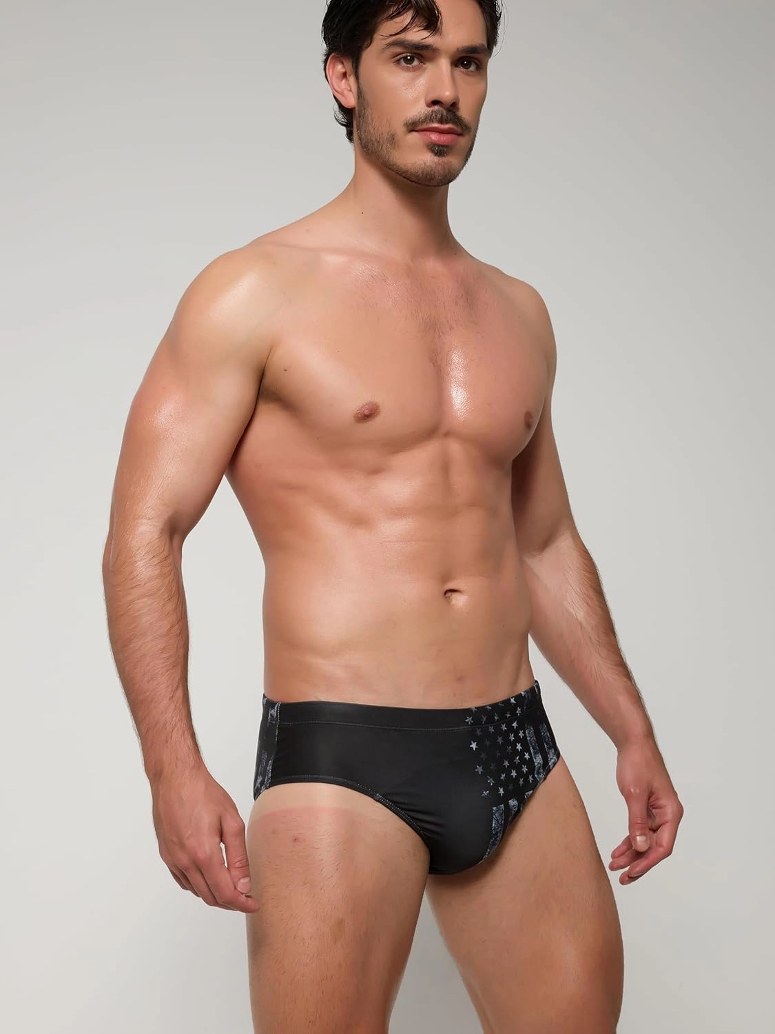 Arcweg Men's Swimming Trunks Briefs Low Waist with Removable Pad Swimwear Elastic Beach Shorts Boxers Underwear