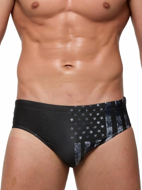 Arcweg Men's Swimming Trunks Briefs Low Waist with Removable Pad Swimwear Elastic Beach Shorts Boxers Underwear