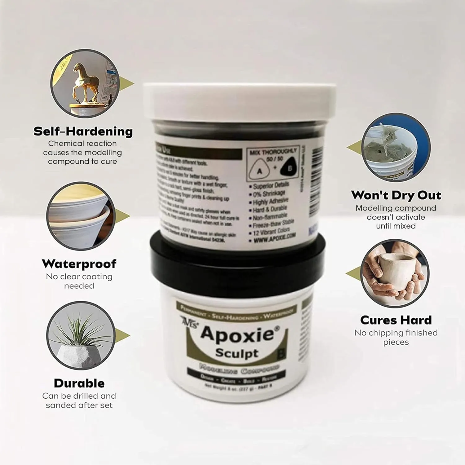 Aves Apoxie Sculpt - 2 Part Modeling Compound (A & B) - 1 Pound, Apoxie Sculpt for Sculpting, Modeling, Filling, Repairing, Simple to Use and Durable Self-Hardening Modeling Compound - Pink