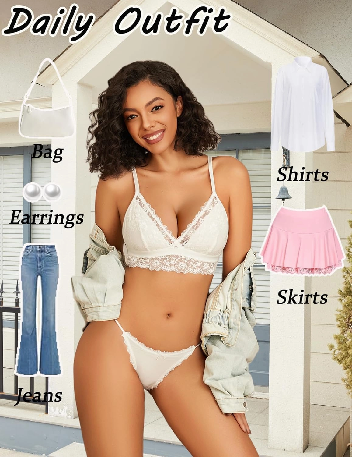 Avidlove Lace Bralette for Women Sexy Wireless Bralettes Non Padded Bralette V Neck Minimizer Lingerie