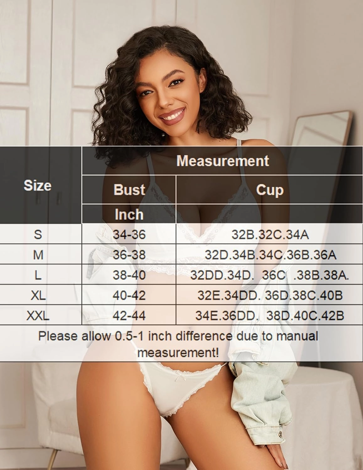Avidlove Lace Bralette for Women Sexy Wireless Bralettes Non Padded Bralette V Neck Minimizer Lingerie