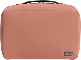 Away Small Toiletry Bag, Travel Essentials Organizer with Mesh and Clear Pockets, Waterproof, Easy to Clean, Compact Travel Pouch, Clay Pink