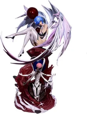 Ayanami Rei Statue, Anime Figurine PVC Action Figure, Beautiful Girl Figure Collection, Home Decor Gift Model Toys, 17.9 Inch