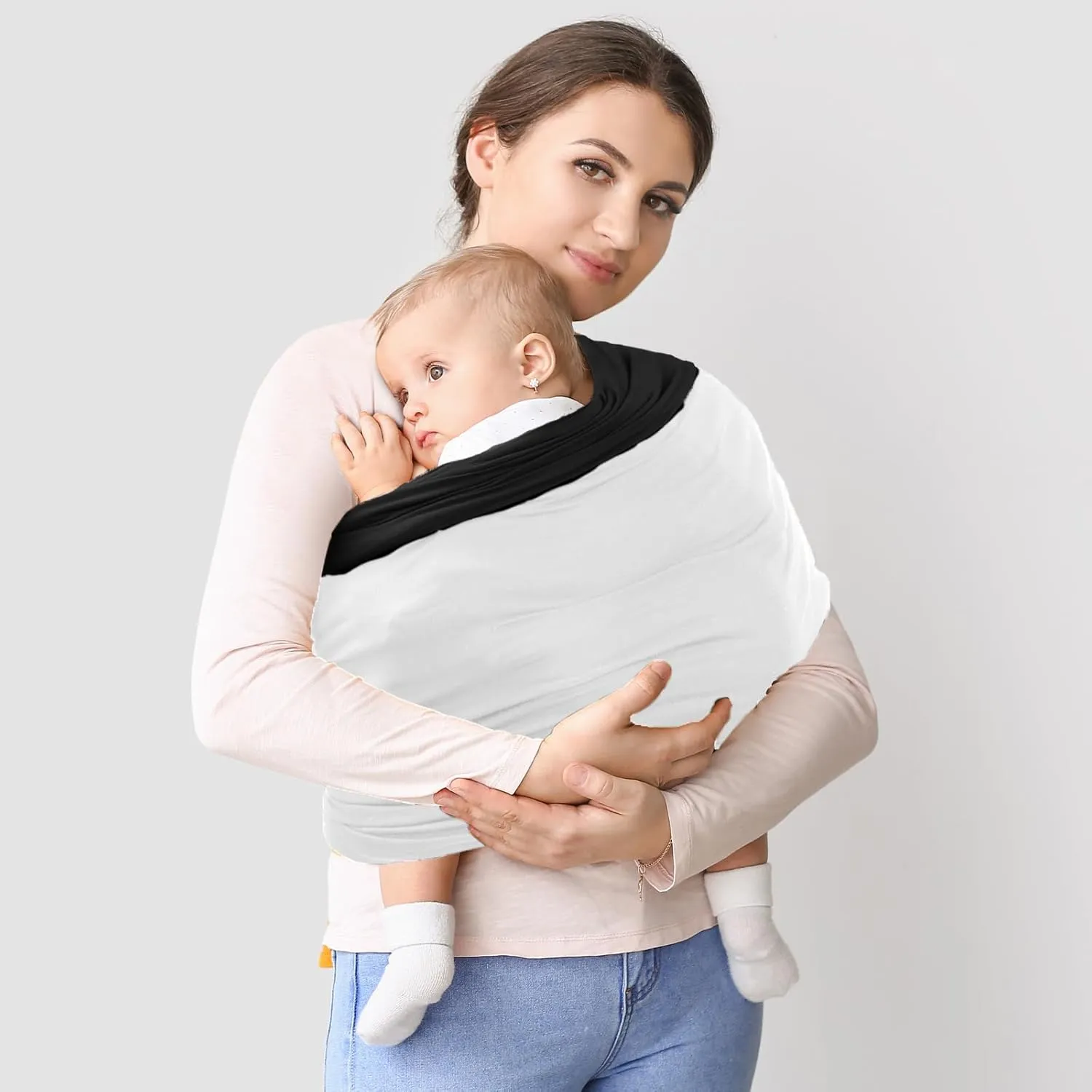 Baby Wrap Carrier, Unisex Baby Carrier, Lightweight & Ultra Soft, Easy to Wear Baby Wrap, Perfect for Newborn Toddlers
