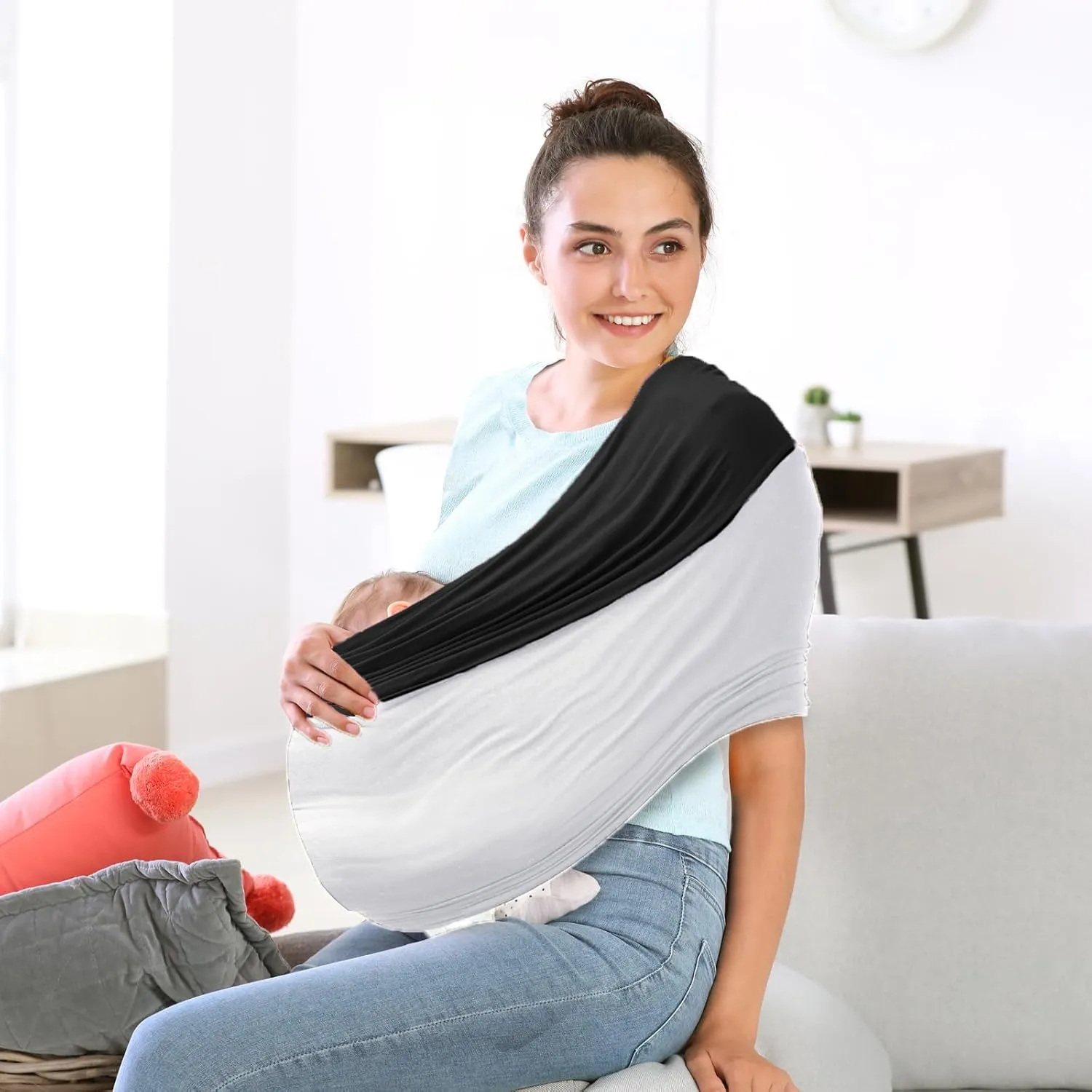 Baby Wrap Carrier, Unisex Baby Carrier, Lightweight & Ultra Soft, Easy to Wear Baby Wrap, Perfect for Newborn Toddlers