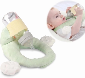 Baby Bottle Holder,Self Feeding Support Pad for Hands Free Bottle Feeding,Drying Rack Bottle (Green)
